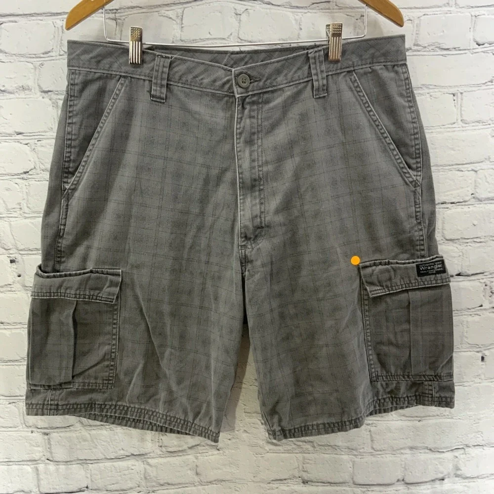 Wrangler Cargo Shorts‎ Mens Sz 36 Gray Casual Hiking Camping